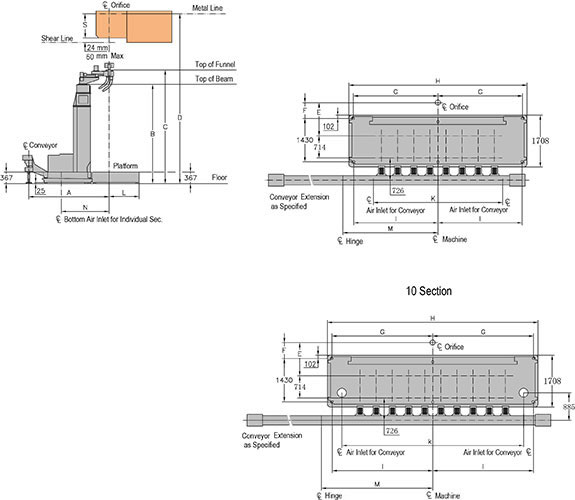 Double Gob Individual Section (IS) Machine, HS4.6.8.10-108